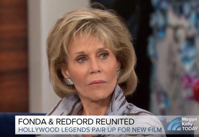 Jane Fonda looks upset.