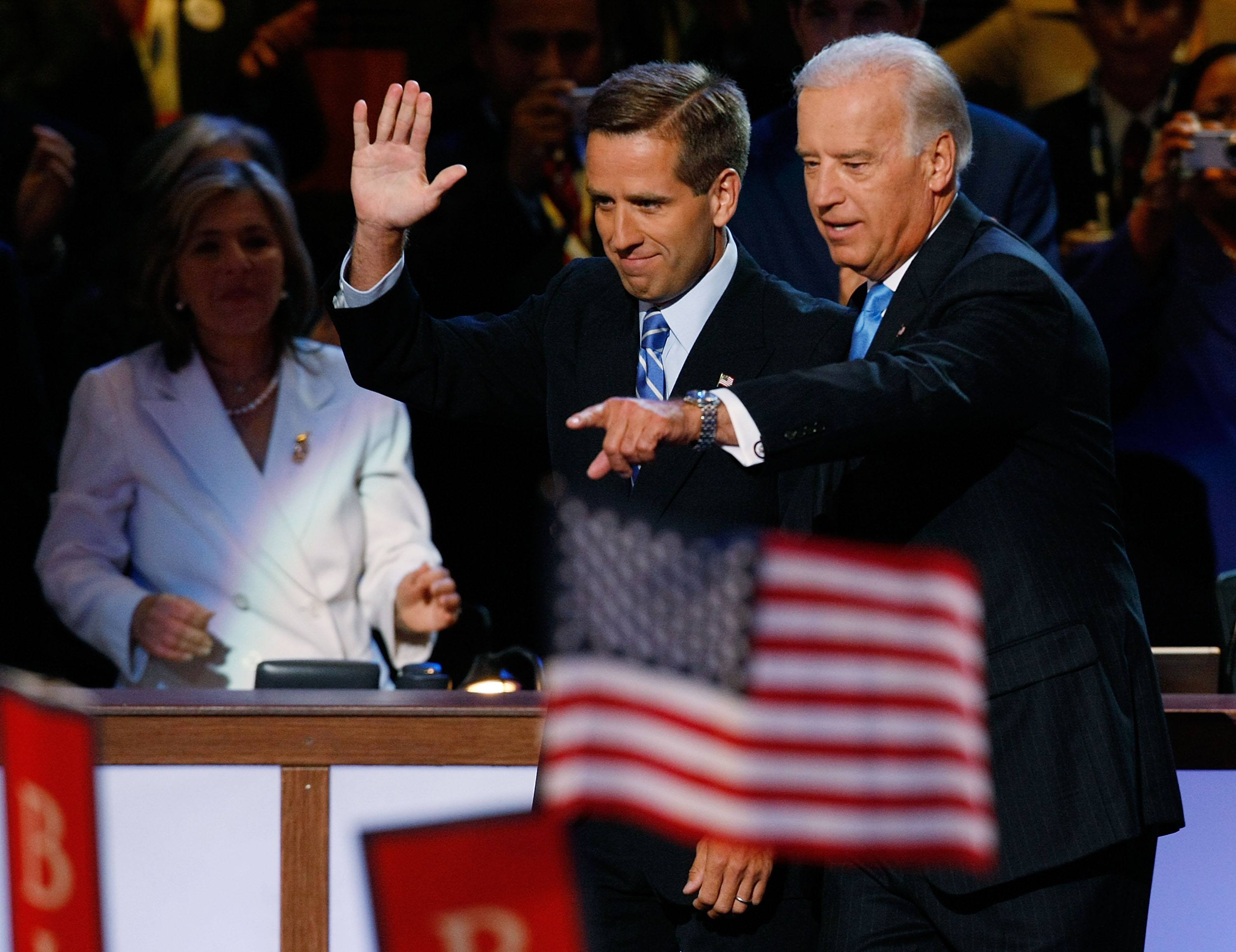Joe and Beau Biden at the democratic convention