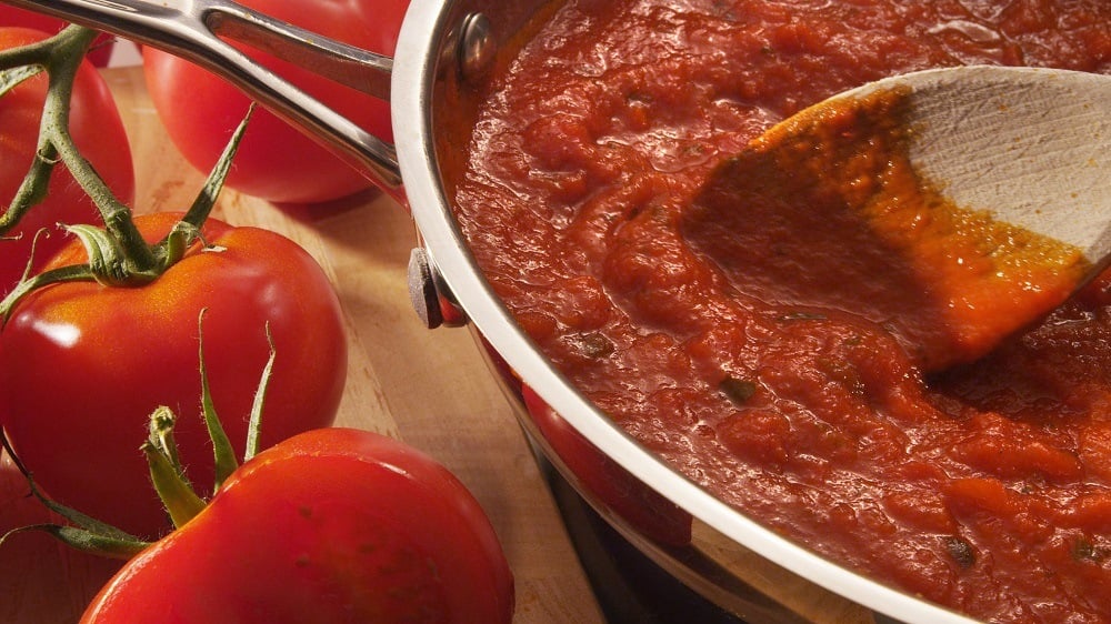 Tomato sauce in pan
