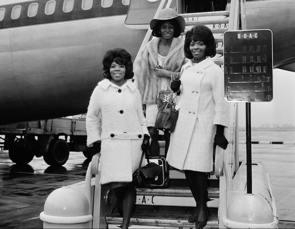 American Motown vocal group Martha And The Vandellas arriving at London Airport