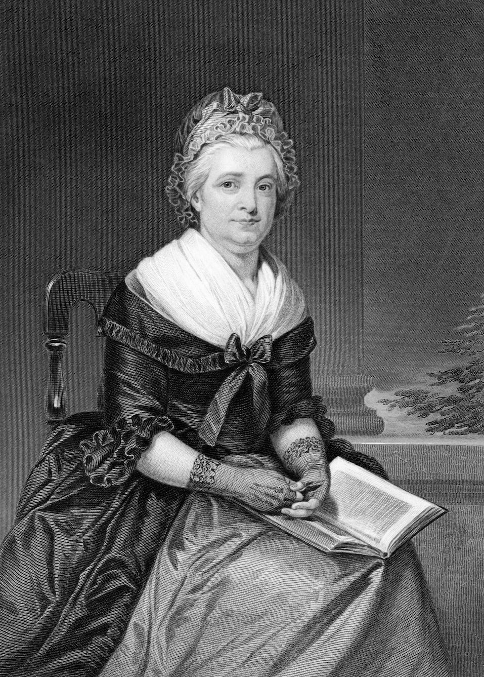 Martha Washington on engraving from 1873. Wife of George Washington,president of the USA