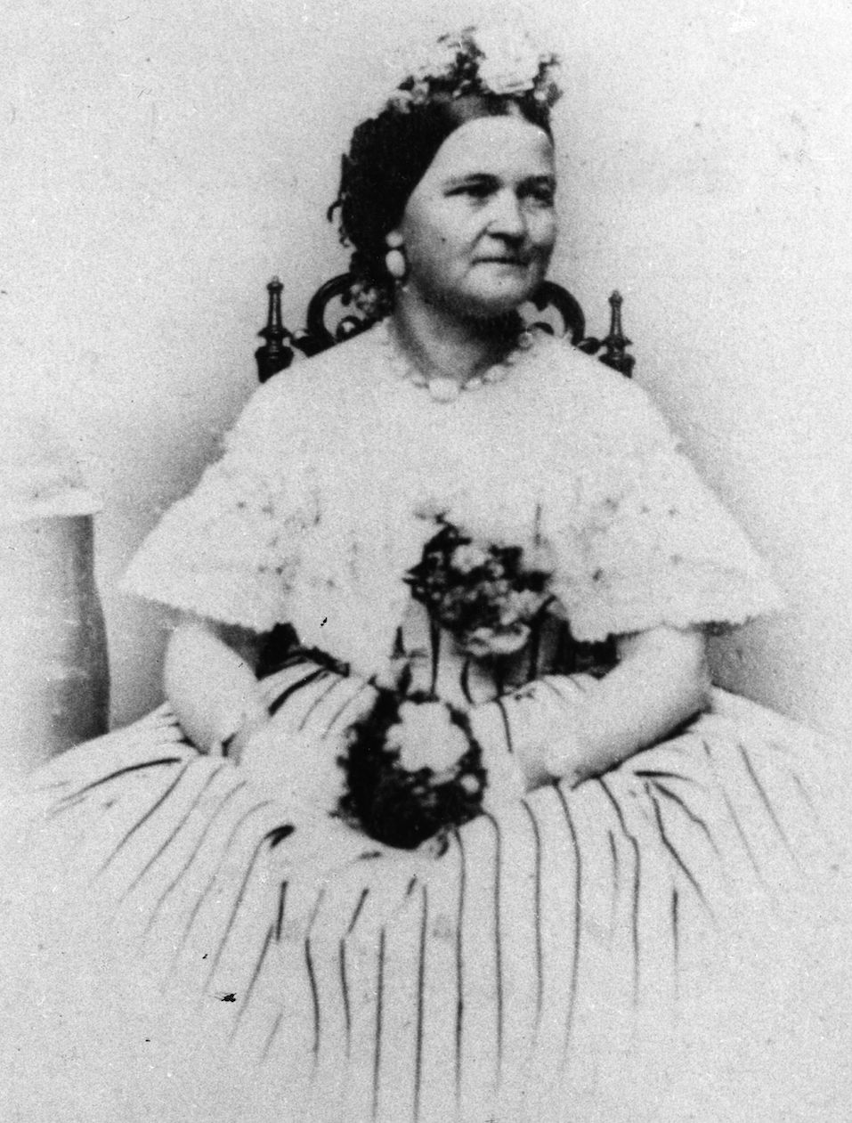 Mary Todd Lincoln (1818 - 1882), nee Mary Todd, the wife of Abraham Lincoln