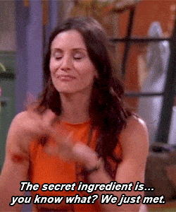 Monica cleaning gif
