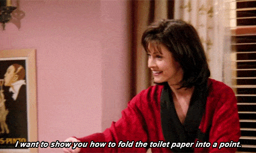 Monica toilet paper friends