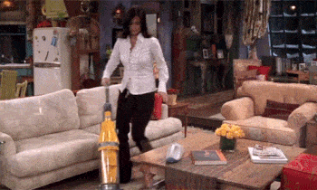 Monica vacuuming vacuum