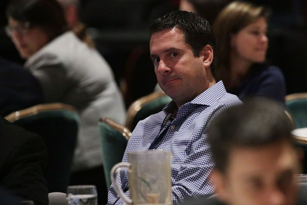Chairman of House Intelligence Committee, attends a lunch that President Donald Trump addressing at the 2018 House