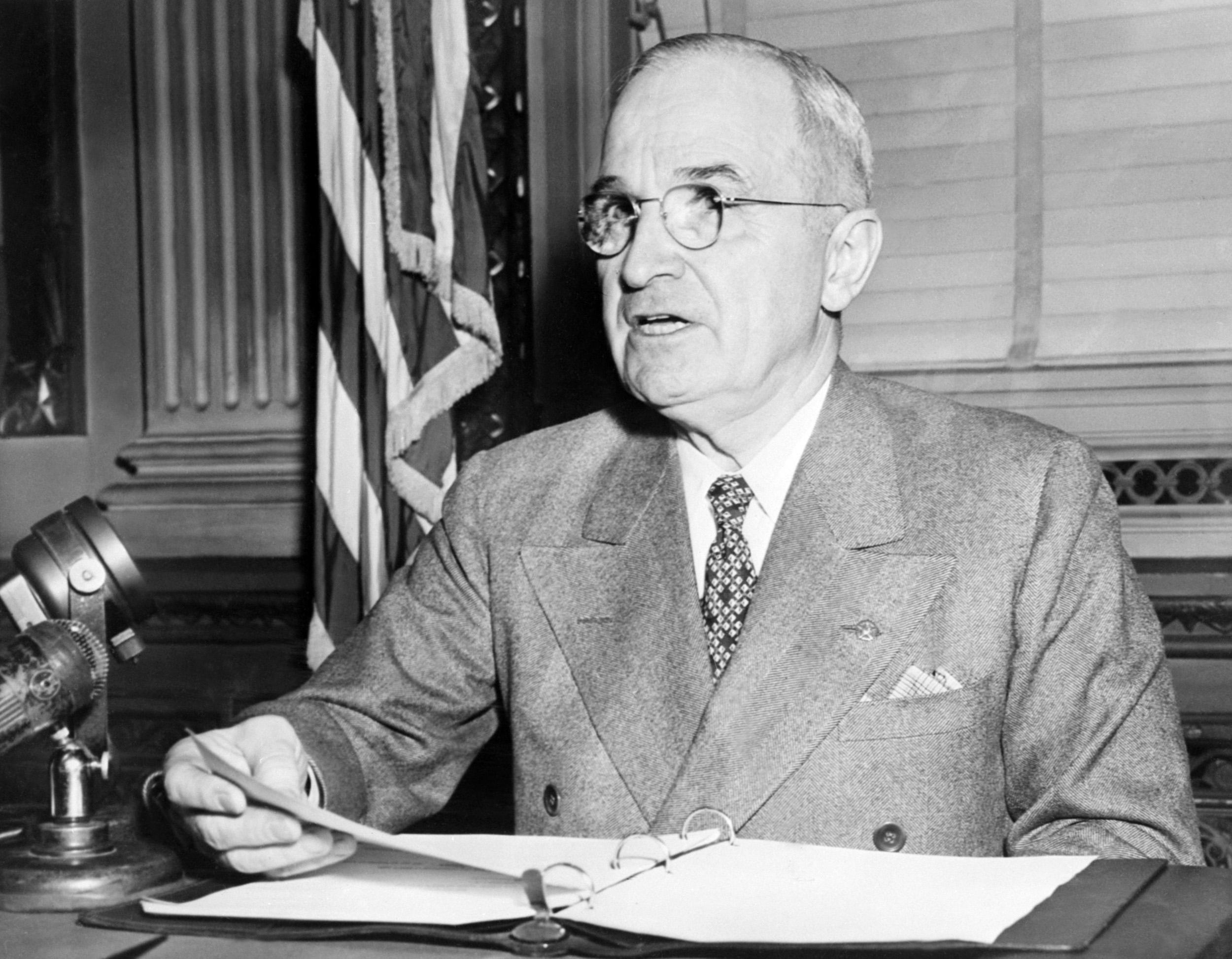 Harry Truman (1884-1972), the 33rd President of th