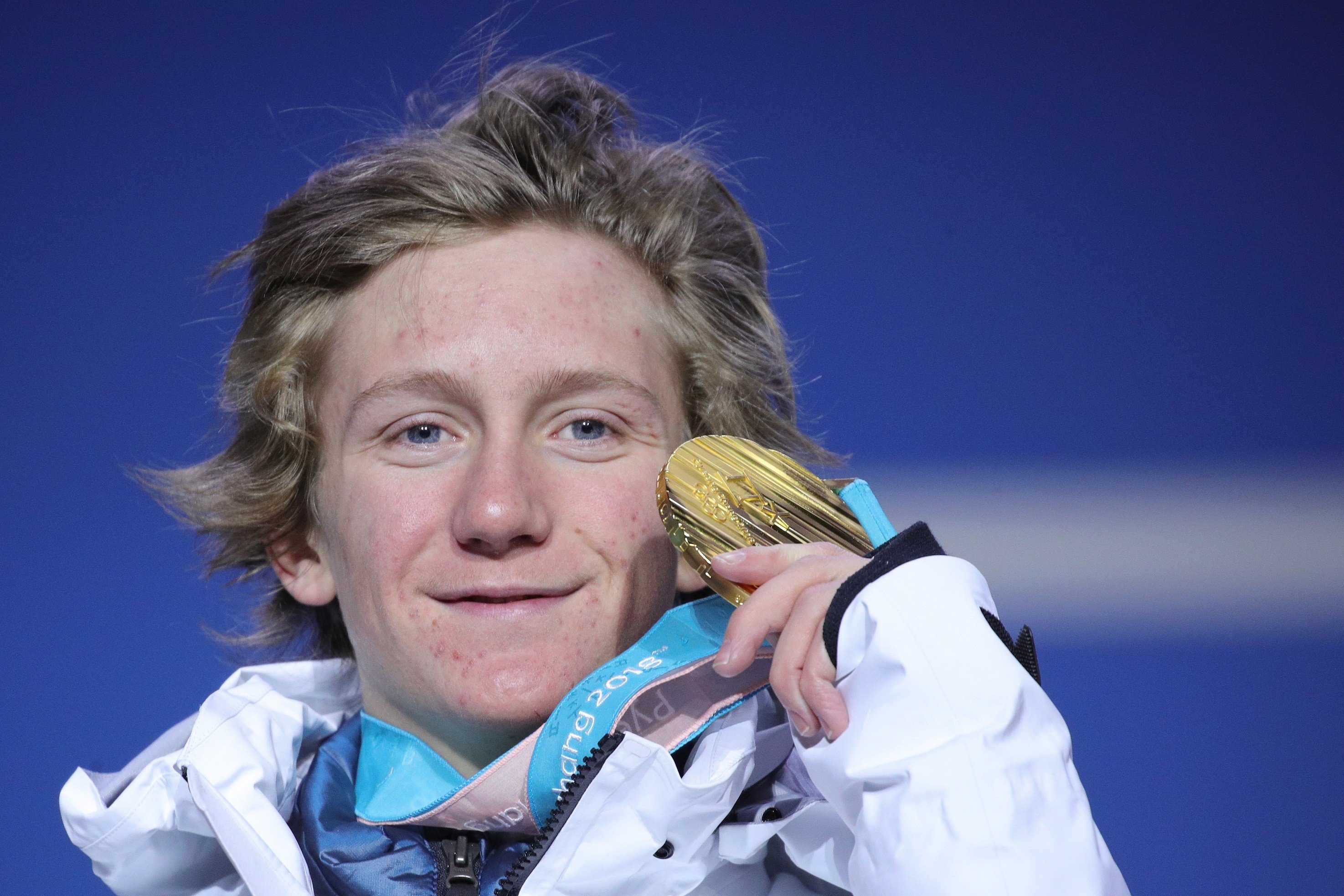 Gold medalist Redmond Gerard of the United States poses on the podium