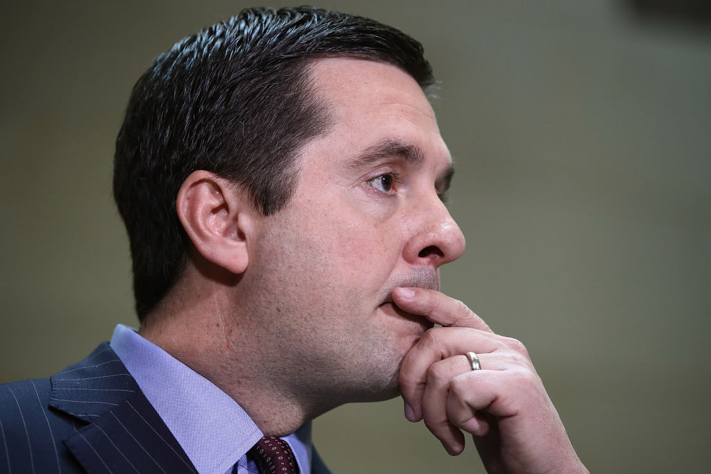 Chairman Devin Nunes speaks to reporters during a press conference at the U.S. Capitol