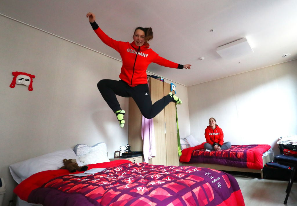 Olympic Athletes' village bedroom in Pyeongchang