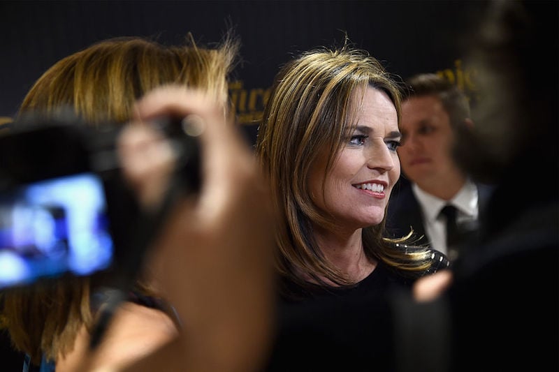 Savannah Guthrie being interviewed on a red carpet. Savannah Guthrie being interviewed on a red carpet.