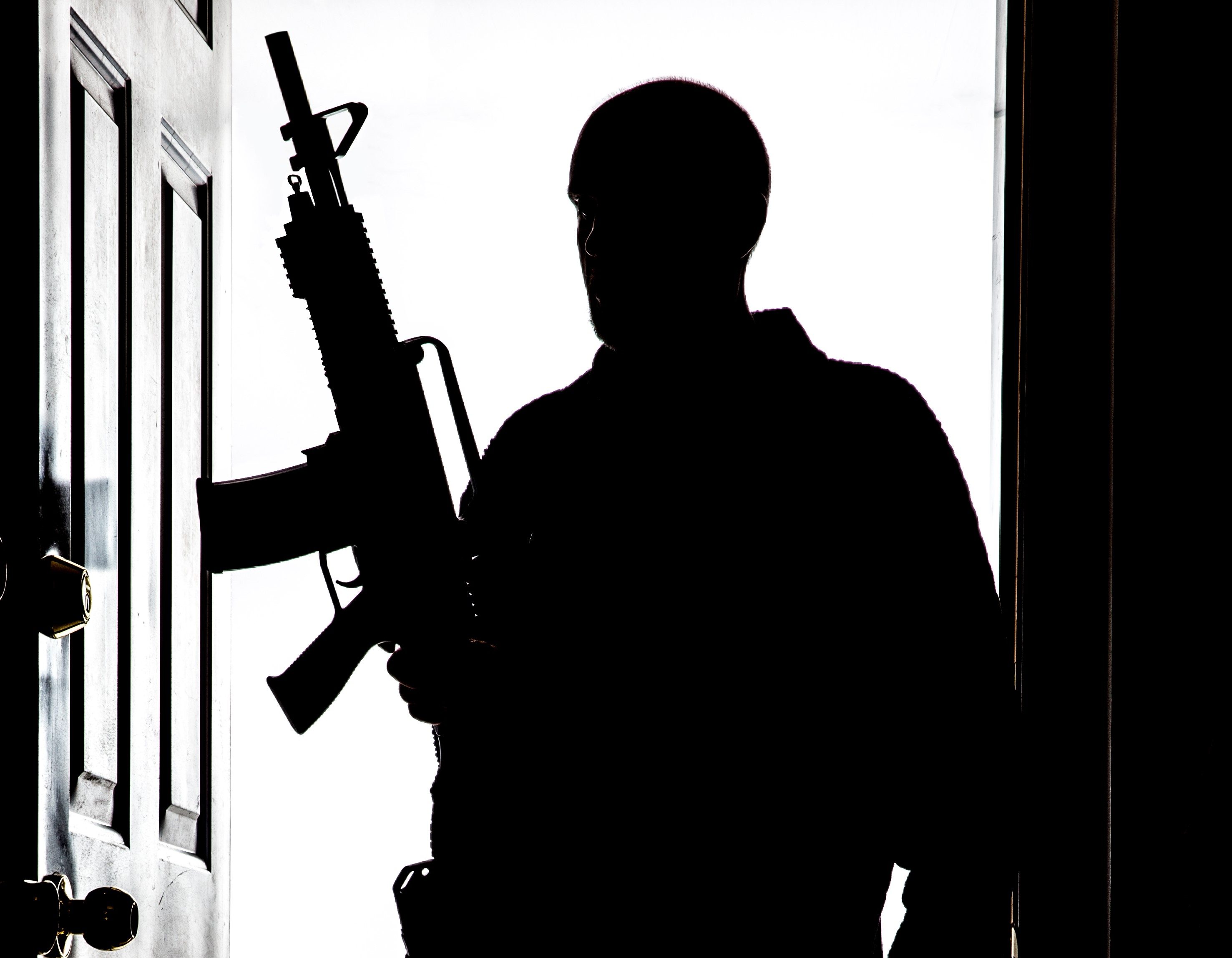 Male Shooter with an AR15 gun
