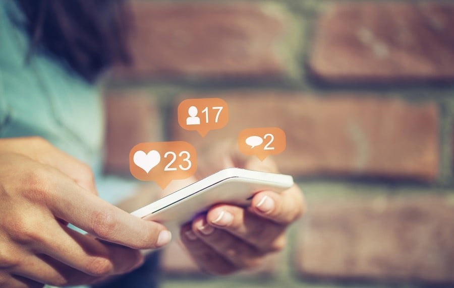 girl using Social media concept.