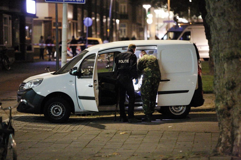 Police investigates a van with Spanish number plate packed with gas canisters in the vicinity of the concert venue Maassilo