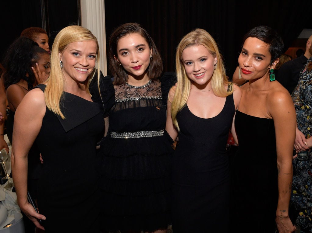 Actor Reese Witherspoon, actor Rowan Blanchard, Ava Elizabeth Phillippe, and actor/singer Zoe Kravitz Actor Reese Witherspoon, actor Rowan Blanchard, Ava Elizabeth Phillippe, and actor/singer Zoe Kravitz
