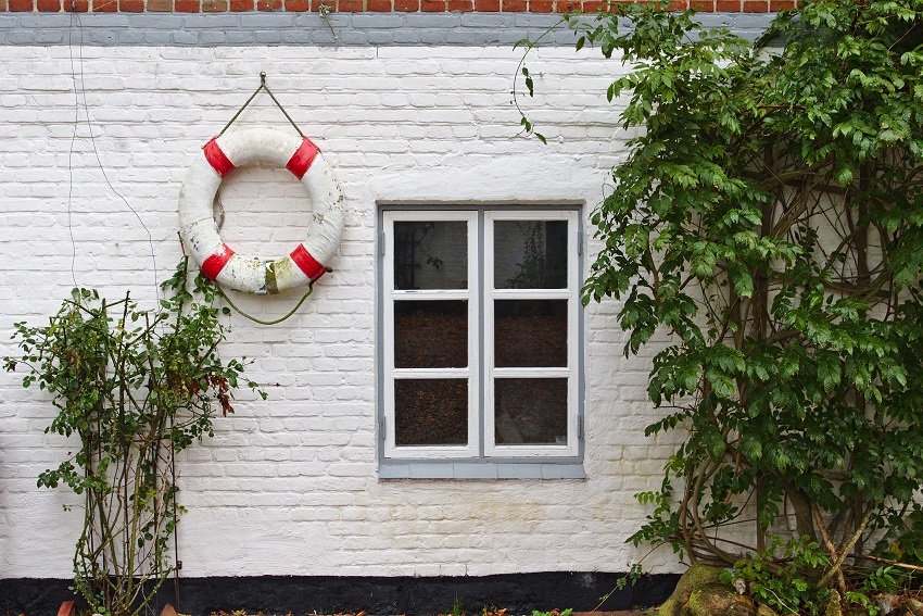 Exterior wall of historic farm house