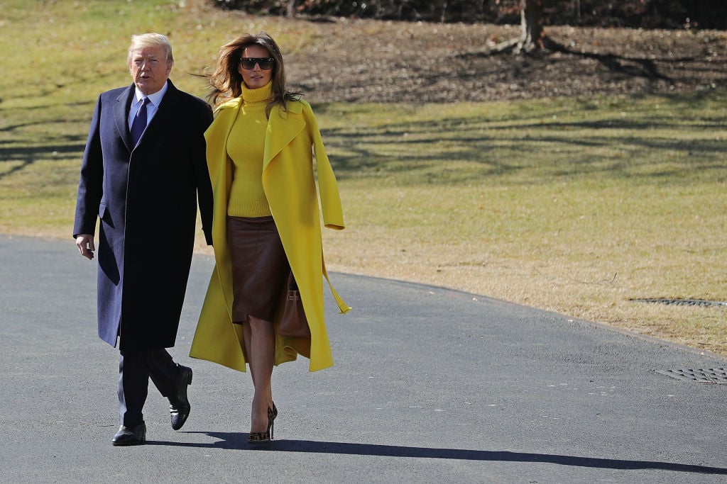President Donald Trump (L) and first lady Melania Trump