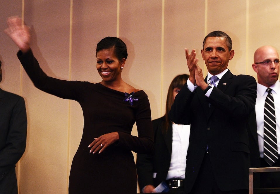 US President Barack Obama and First Lady Michelle Obama arrive at the Kennedy Center