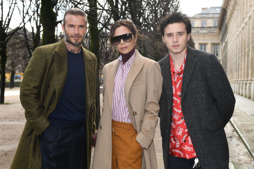 Victoria, David and Brooklyn Beckham
