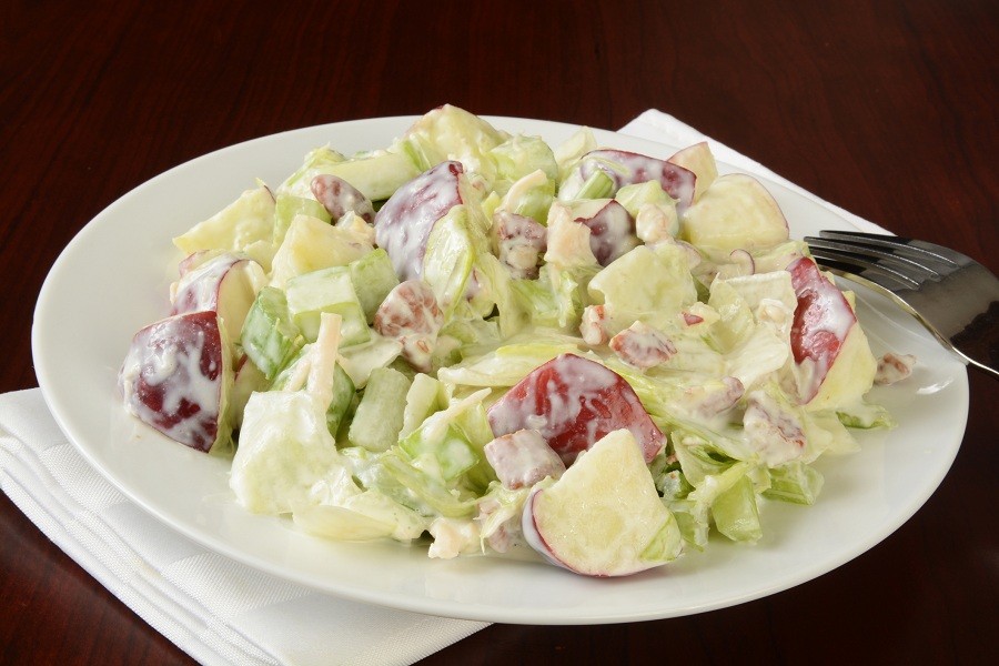 A plate of Waldorf salad
