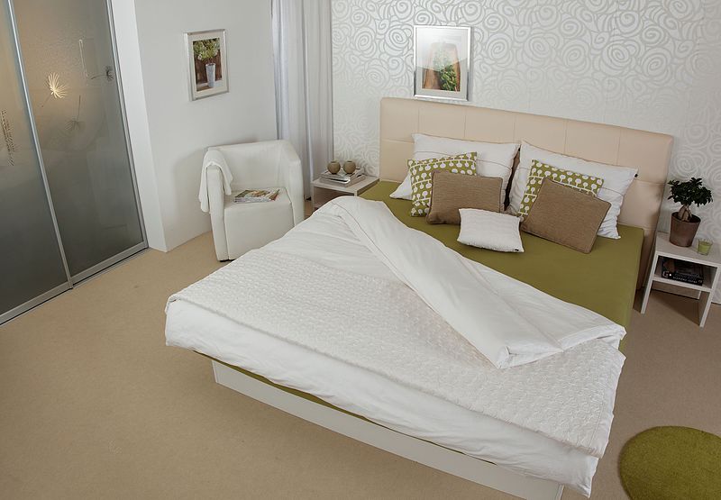 Modern Waterbed in bedroom