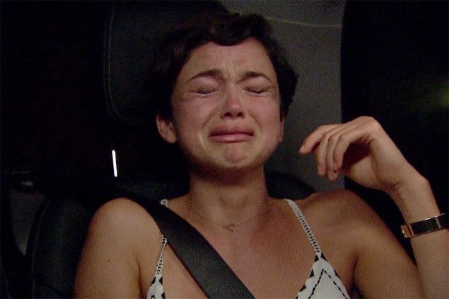 Bekah Martinez crying on 'The Bachelor'. Bekah Martinez crying on 'The Bachelor'.