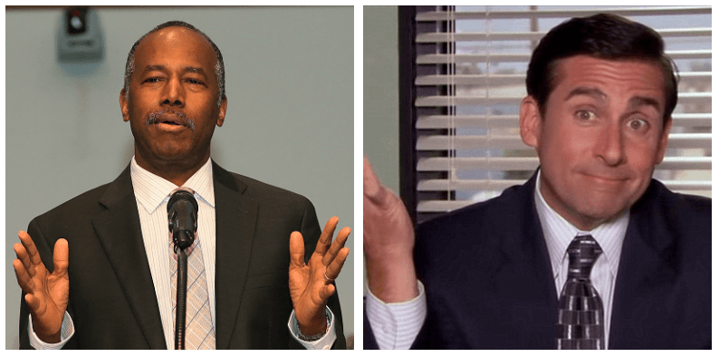 A composite image of Ben Carson and Michael Scott A composite image of Ben Carson and Michael Scott