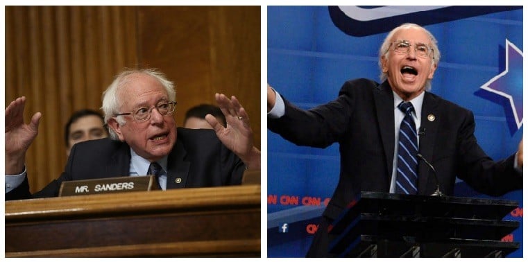 Bernie Sanders and Larry David composite image