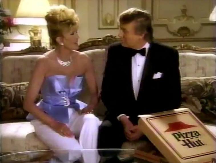 Donald and Ivana Trump in a Pizza Hut commercial