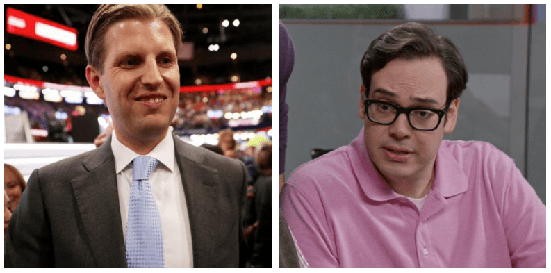 A composite image of Eric Trump and Connor Stevens