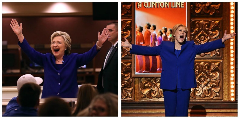 Hillary Clinton and Glenn Close composite image