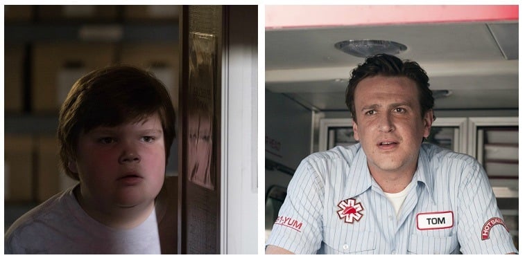 A composite image of Jeremy Ray Taylor as Ben Hanscom in It and Jason Segel A composite image of Jeremy Ray Taylor as Ben Hanscom in It and Jason Segel