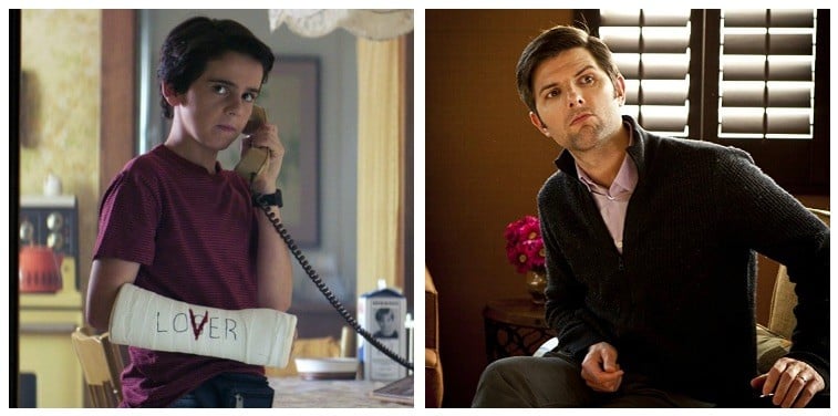 A composite image of Jack Dylan Grazer as Eddie Kaspbrak in It and Adam Scott A composite image of Jack Dylan Grazer as Eddie Kaspbrak in It and Adam Scott