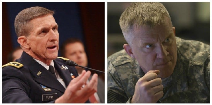 A composite image of Michael Flynn and Anthony Michael Hall