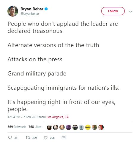 authoritarian military parade tweet authoritarian military parade tweet