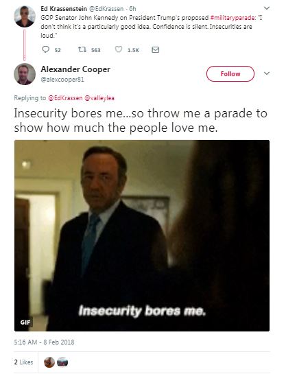 krassenstein tweet on military parade