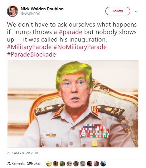 inauguration parade tweet