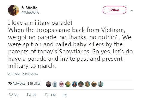 vietnam veteran military parade tweet vietnam veteran military parade tweet