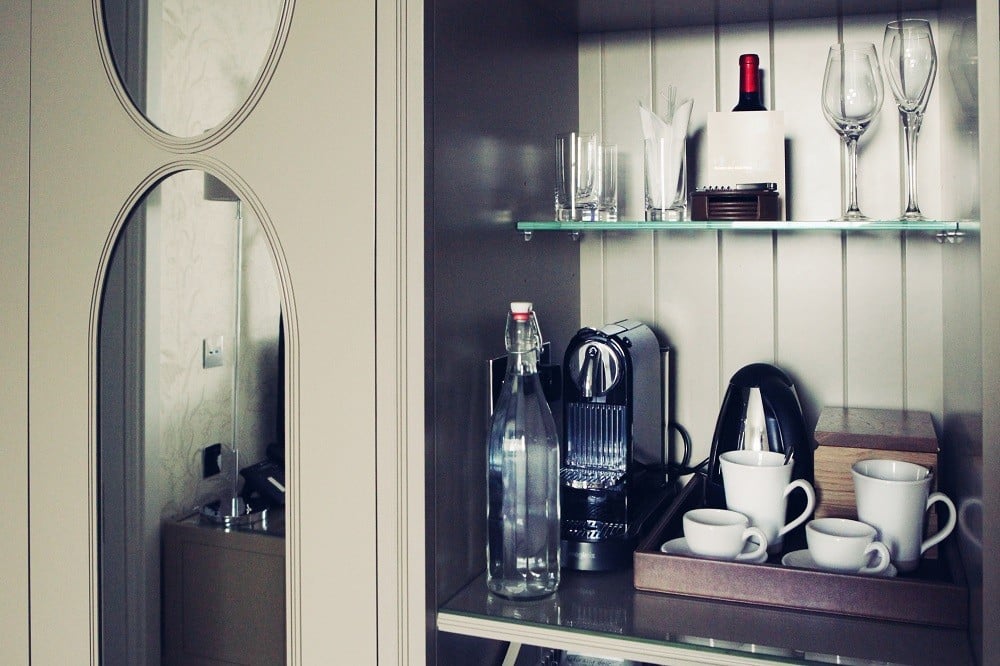 mini bar in hotel room