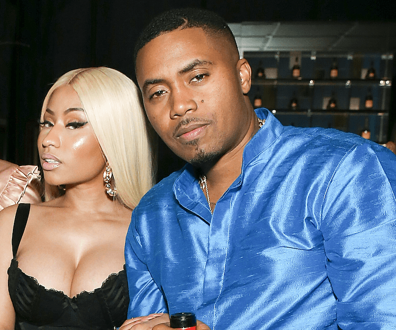 Nicki Minaj and Nas sitting together. Nicki Minaj and Nas sitting together.