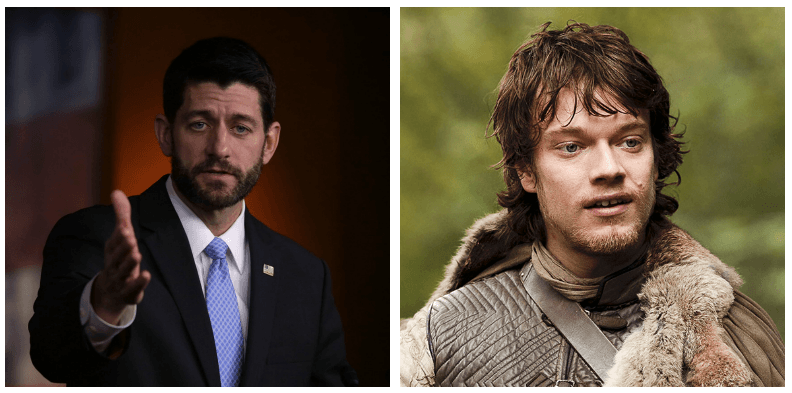A composite image of Paul Ryan and Theon Greyjoy A composite image of Paul Ryan and Theon Greyjoy