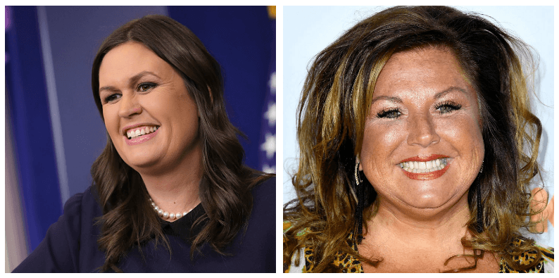 A composite image of Sarah Huckabee Sanders and Abby Lee Miller