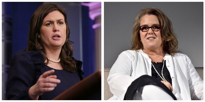 A composite image Sarah Huckabee Sanders and Rosie O'Donnell A composite image Sarah Huckabee Sanders and Rosie O'Donnell
