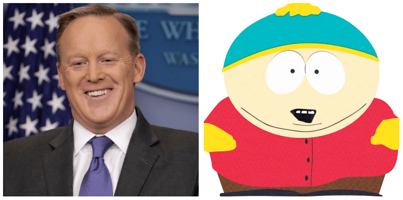 A composite image of Sean Spicer and Eric Cartman A composite image of Sean Spicer and Eric Cartman