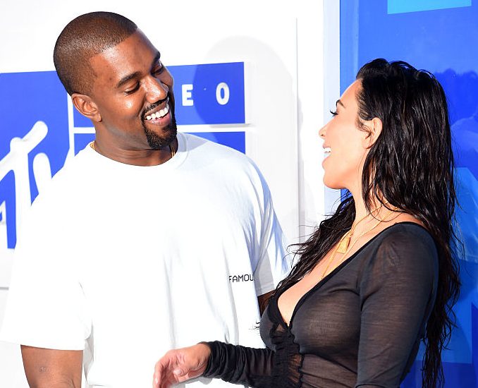 Kanye West and Kim Kardashian West attend the 2016 MTV Video Music Awards
