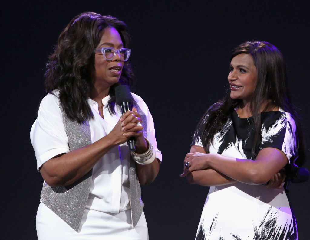Oprah Winfrey and Mindy Kaling Actors Oprah Winfrey (L) and Mindy Kaling