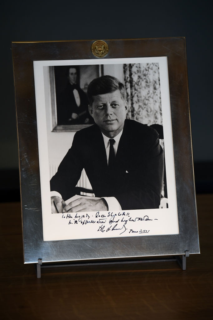 A photograph of President John F. Kennedy inscribed 'To Her Majesty Queen Elizabeth II,