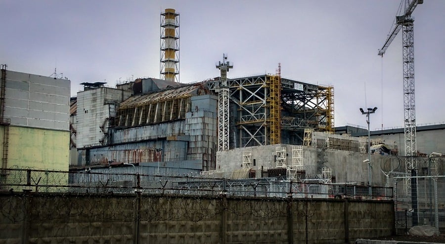 ruined of reactor of Chernobyl