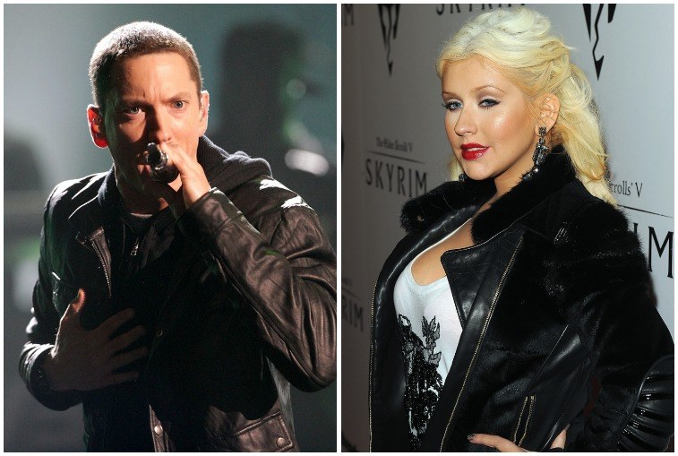 Eminem and Christina Aguilera collage. Eminem and Christina Aguilera collage.