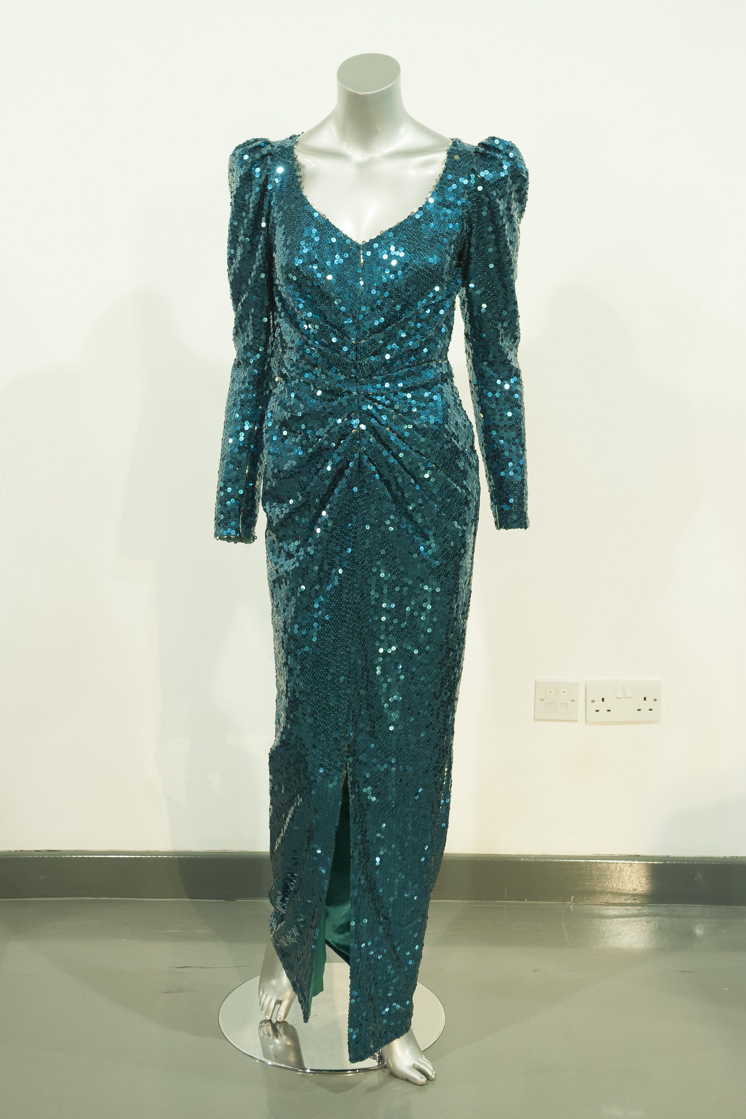 Catherine Walker Sea Green Evening Gown worn for a State visit to Austria in 1989